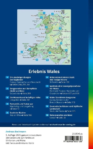 Buchcover und Innenansicht für das Buch: MICHAEL MÜLLER Reiseführer Wales