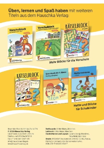 Buchcover und Innenansicht für das Buch: Vorschulblock ab 5 Jahre für Junge und Mädchen - Schneiden, kleben, basteln