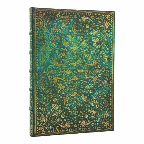 Buchcover und Innenansicht für das Buch: Emerald Flower (Nature's Grace) Grande Unlined Hardcover Journal (Elastic Band Closure)