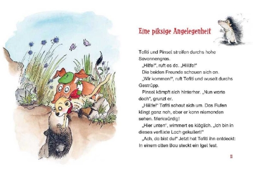 Buchcover und Innenansicht für das Buch: Tafiti und die doppelte Majestät