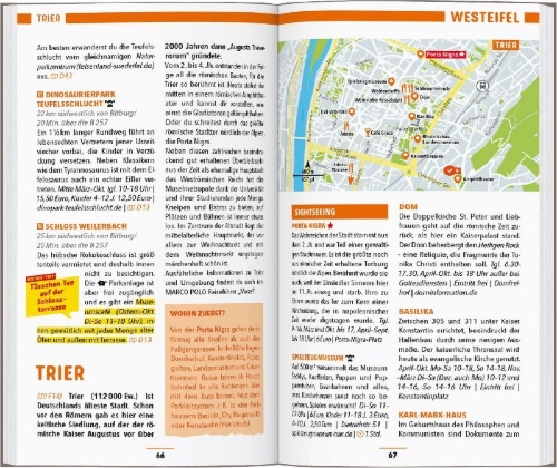 Buchcover und Innenansicht für das Buch: MARCO POLO Reiseführer Eifel