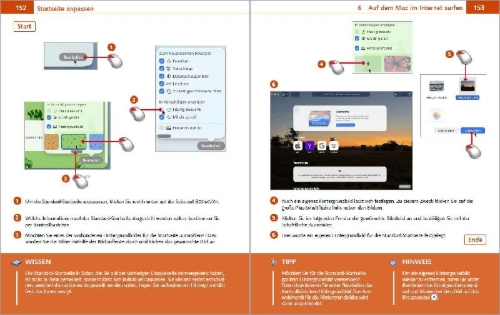 Buchcover und Innenansicht für das Buch: macOS Tahoe Bild für Bild - die Anleitung in Bildern - ideal für Einsteiger, Umsteiger und Fortgeschrittene