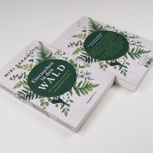 Buchcover und Innenansicht für das Buch: Eintauchen in den Wald