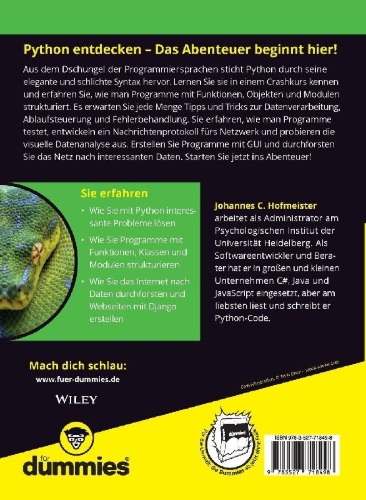 Buchcover und Innenansicht für das Buch: Python Alles-in-einem-Band für Dummies