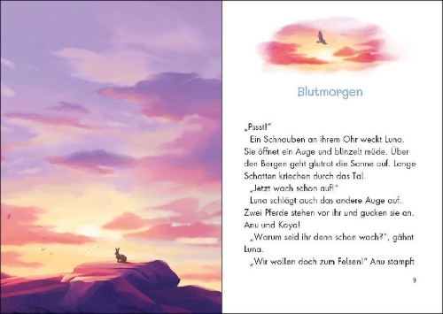 Buchcover und Innenansicht für das Buch: Wildpferde - mutig und frei (Band 1) - Lunas großes Abenteuer