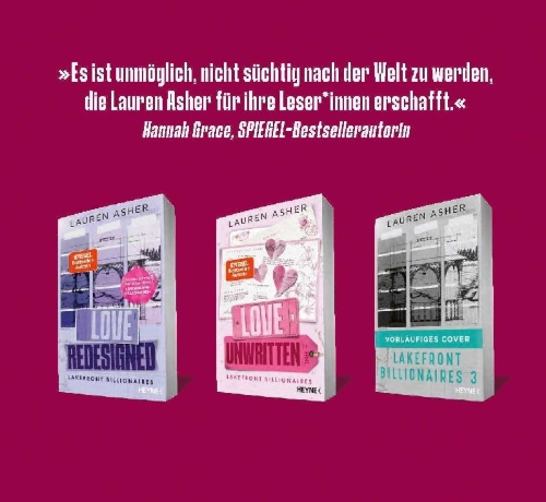 Buchcover und Innenansicht für das Buch: Love Unwritten (Lakefront Billionaires 2)