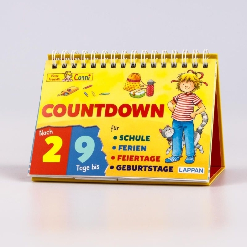 Buchcover und Innenansicht für das Buch: Countdown für die Schule mit Conni