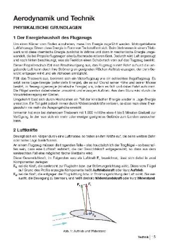 Buchcover und Innenansicht für das Buch: Flug ohne Motor