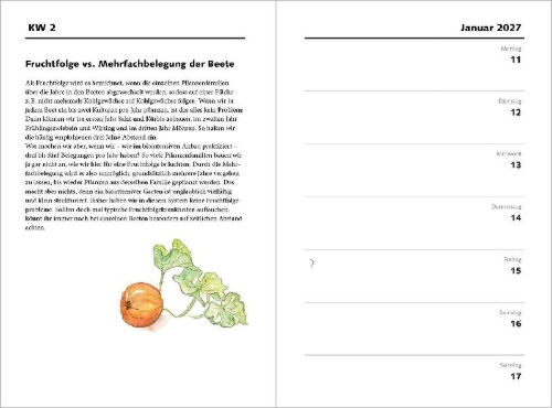 Buchcover und Innenansicht für das Buch: taschenGARTEN 2027