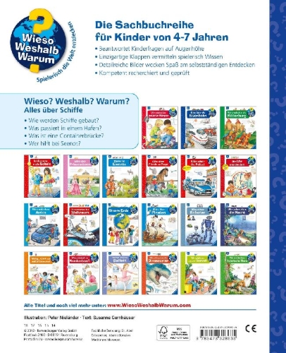 Buchcover und Innenansicht für das Buch: Wieso? Weshalb? Warum?, Band 56: Alles über Schiffe