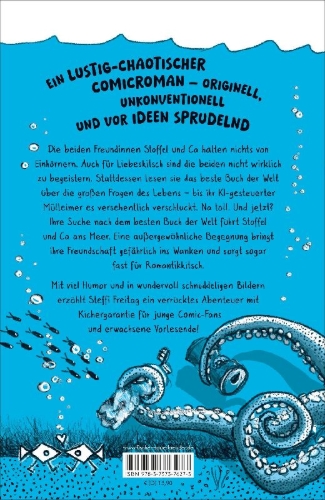 Buchcover und Innenansicht für das Buch: Unter Wasser. Ein Comicroman. Garantiert ohne Liebeskitsch