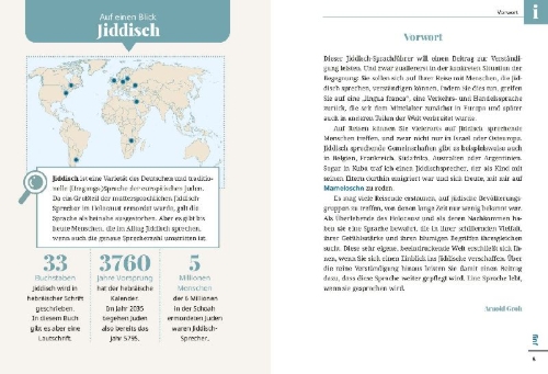 Buchcover und Innenansicht für das Buch: Jiddisch - Wort für Wort