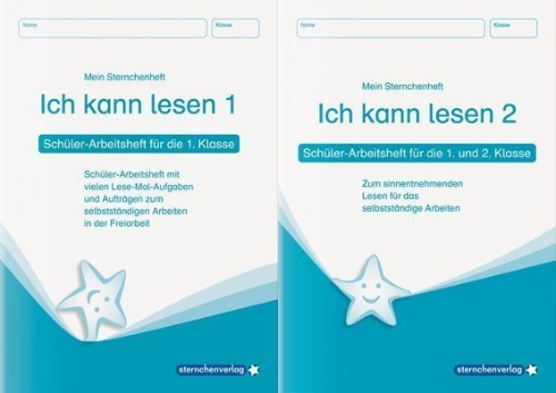 Buchcover und Innenansicht für das Buch: Ich kann lesen 1 und Ich kann lesen 2 als Kombi, Schüler-Arbeitshefte für die 1. und 2. Klasse