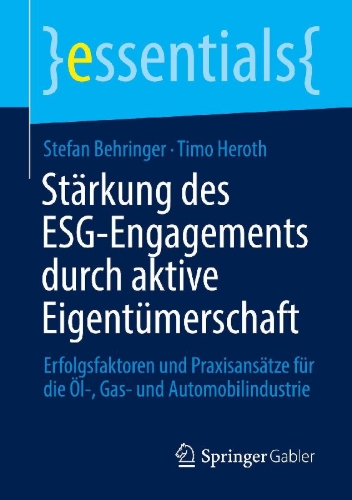 Buchcover und Innenansicht für das Buch: Stärkung des ESG-Engagements durch aktive Eigentümerschaft
