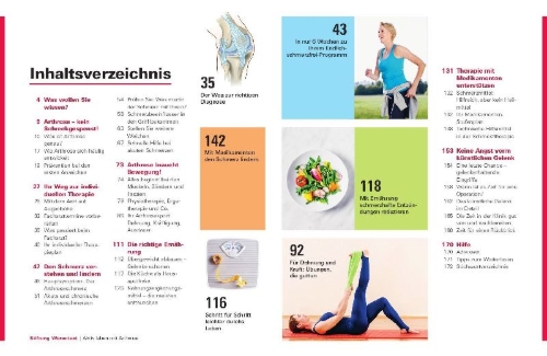 Buchcover und Innenansicht für das Buch: Aktiv leben mit Arthrose