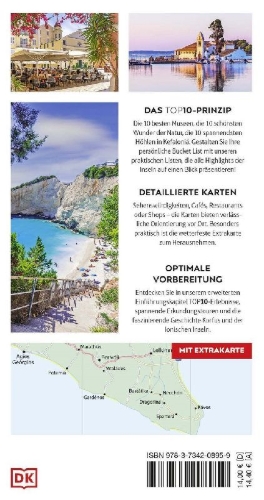 Buchcover und Innenansicht für das Buch: TOP10 Reiseführer Korfu & Ionische Inseln