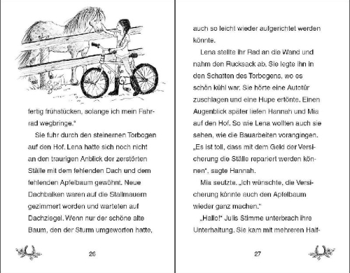 Buchcover und Innenansicht für das Buch: Ponyhof Apfelblüte - Sternchen und ein Geheimnis