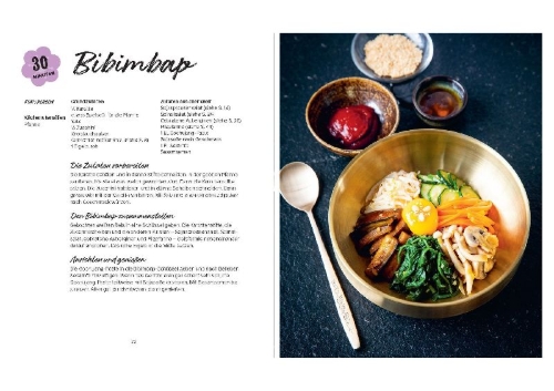 Buchcover und Innenansicht für das Buch: Koreanisch kochen