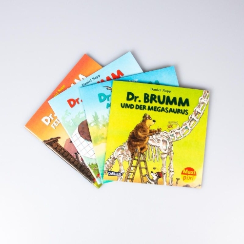 Buchcover und Innenansicht für das Buch: Maxi-Pixi-4er-Set 91: Neues von Dr. Brumm (4x1 Exemplar)