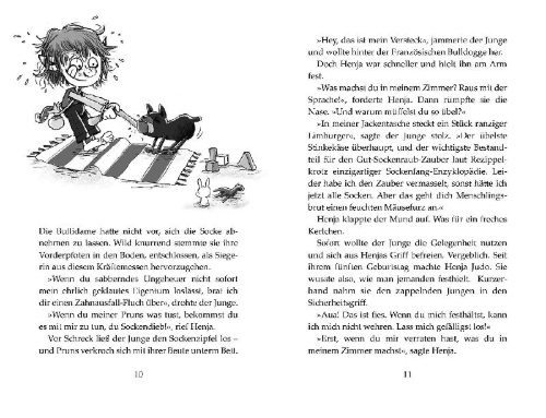 Buchcover und Innenansicht für das Buch: Hixel - Ein Koboldsommer ohne Socken