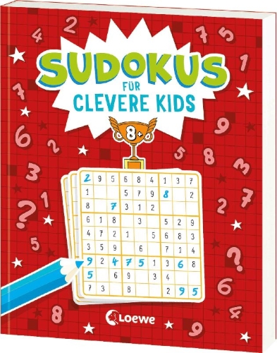 Buchcover und Innenansicht für das Buch: Sudokus für clevere Kids 8+ [rot]