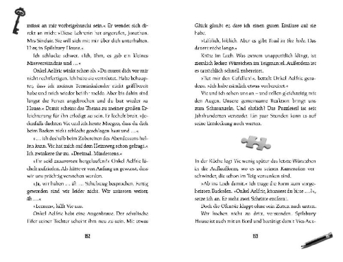 Buchcover und Innenansicht für das Buch: Jonathan Riddle und das geheimnisvolle Rätselhaus