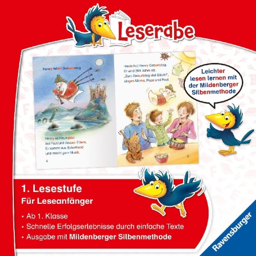 Buchcover und Innenansicht für das Buch: Das kleine Gespenst geht in die Schule - Leserabe 1. Klasse - Erstlesebuch für Kinder ab 6 Jahren