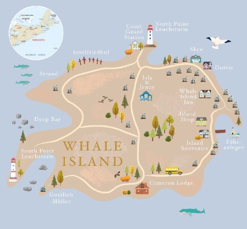 Buchcover und Innenansicht für das Buch: Heimkehr nach Whale Island