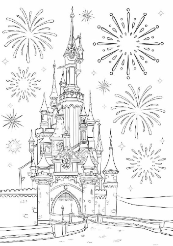 Buchcover und Innenansicht für das Buch: Disney: Disneyland Paris Colouring Book