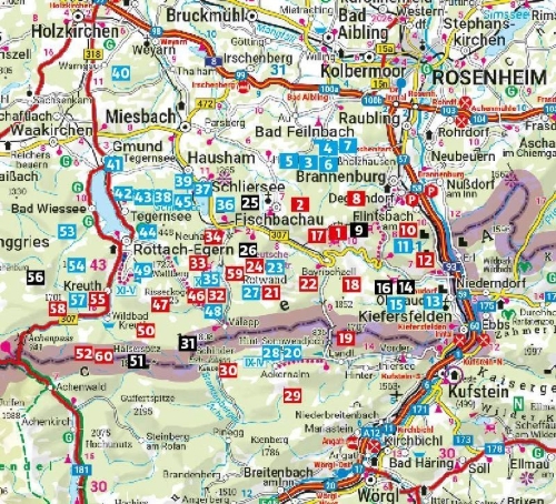 Buchcover und Innenansicht für das Buch: ROTHER Wanderführer Tegernsee, Schliersee, Spitzingsee. 60 Touren in den Bayerischen Voralpen zwischen Isar und Inn