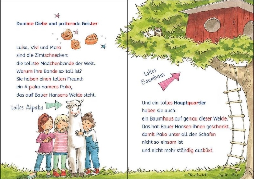 Buchcover und Innenansicht für das Buch: Leselöwen 2. Klasse - Die Mädchenbande auf Geisterjagd