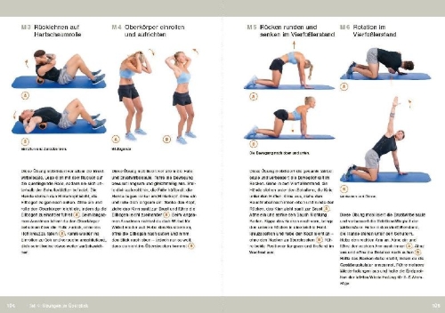 Buchcover und Innenansicht für das Buch: Core- und Sixpack-Training für Zuhause