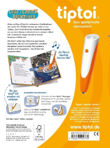 Buchcover und Innenansicht für das Buch: tiptoi® Lese-Lausch-Abenteuer - Tiefsee