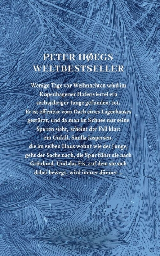 Buchcover und Innenansicht für das Buch: Froken Smillas fornemmelse for sne