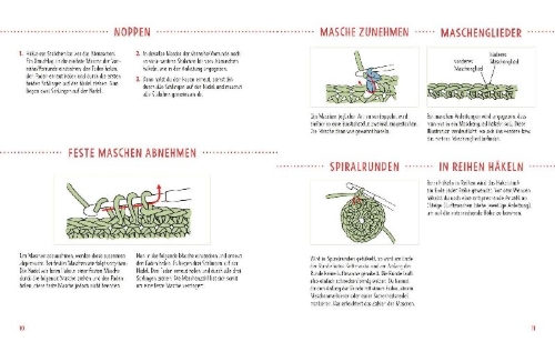 Buchcover und Innenansicht für das Buch: Mein Adventskalender-Häkelbuch: Sweet Minis Christmas