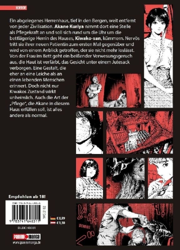 Buchcover und Innenansicht für das Buch: Die Leichenpflegerin 01