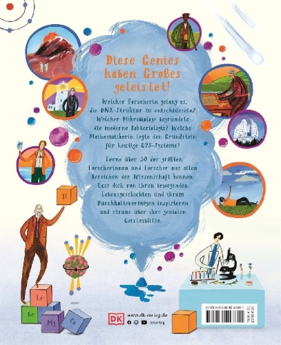 Buchcover und Innenansicht für das Buch: Geniale Köpfe der Naturwissenschaften