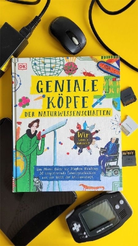 Buchcover und Innenansicht für das Buch: Geniale Köpfe der Naturwissenschaften