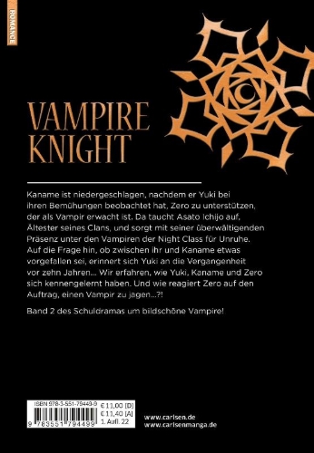 Buchcover und Innenansicht für das Buch: Vampire Knight