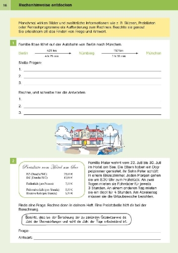 Buchcover und Innenansicht für das Buch: Sicher ins Gymnasium Textaufgaben/Sachaufgaben 4. Klasse