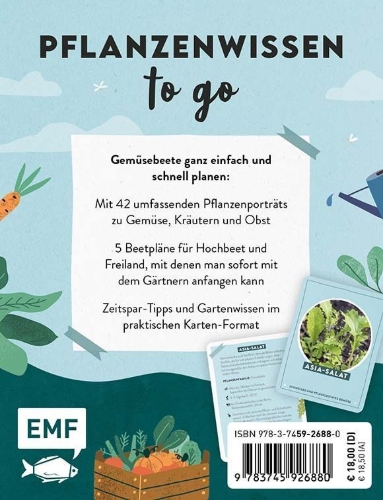 Buchcover und Innenansicht für das Buch: Kartenset: Keine Zeit zu gärtnern - 64 Karten - Einfach und schnell zum Gemüsegarten