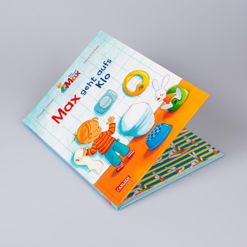 Buchcover und Innenansicht für das Buch: Max-Bilderbücher: Max geht aufs Klo