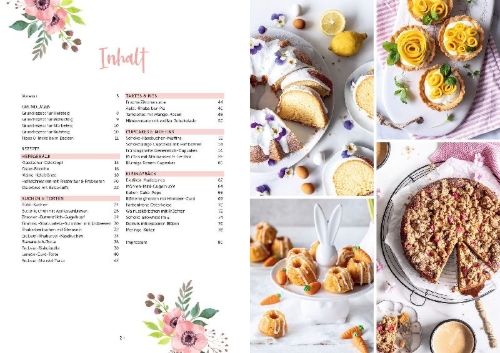 Buchcover und Innenansicht für das Buch: Backen im Frühling