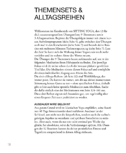Buchcover und Innenansicht für das Buch: Sitting Yoga