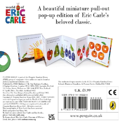 Buchcover und Innenansicht für das Buch: The Very Hungry Caterpillar: a Pull-out Pop-up