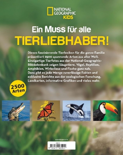 Buchcover und Innenansicht für das Buch: Animal Encyclopedia - 2500 Animals with Photos, Maps, and More!