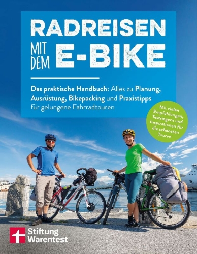 Buchcover und Innenansicht für das Buch: Radreisen mit dem E-Bike