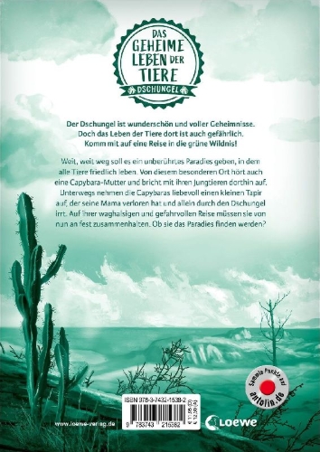 Buchcover und Innenansicht für das Buch: Das geheime Leben der Tiere (Dschungel) - Verloren im Urwald