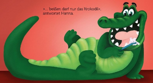 Buchcover und Innenansicht für das Buch: Beißen darf nur das Krokodil