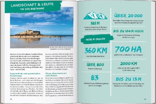 Buchcover und Innenansicht für das Buch: MARCO POLO OUTDOOR GUIDE Reiseführer Bretagne